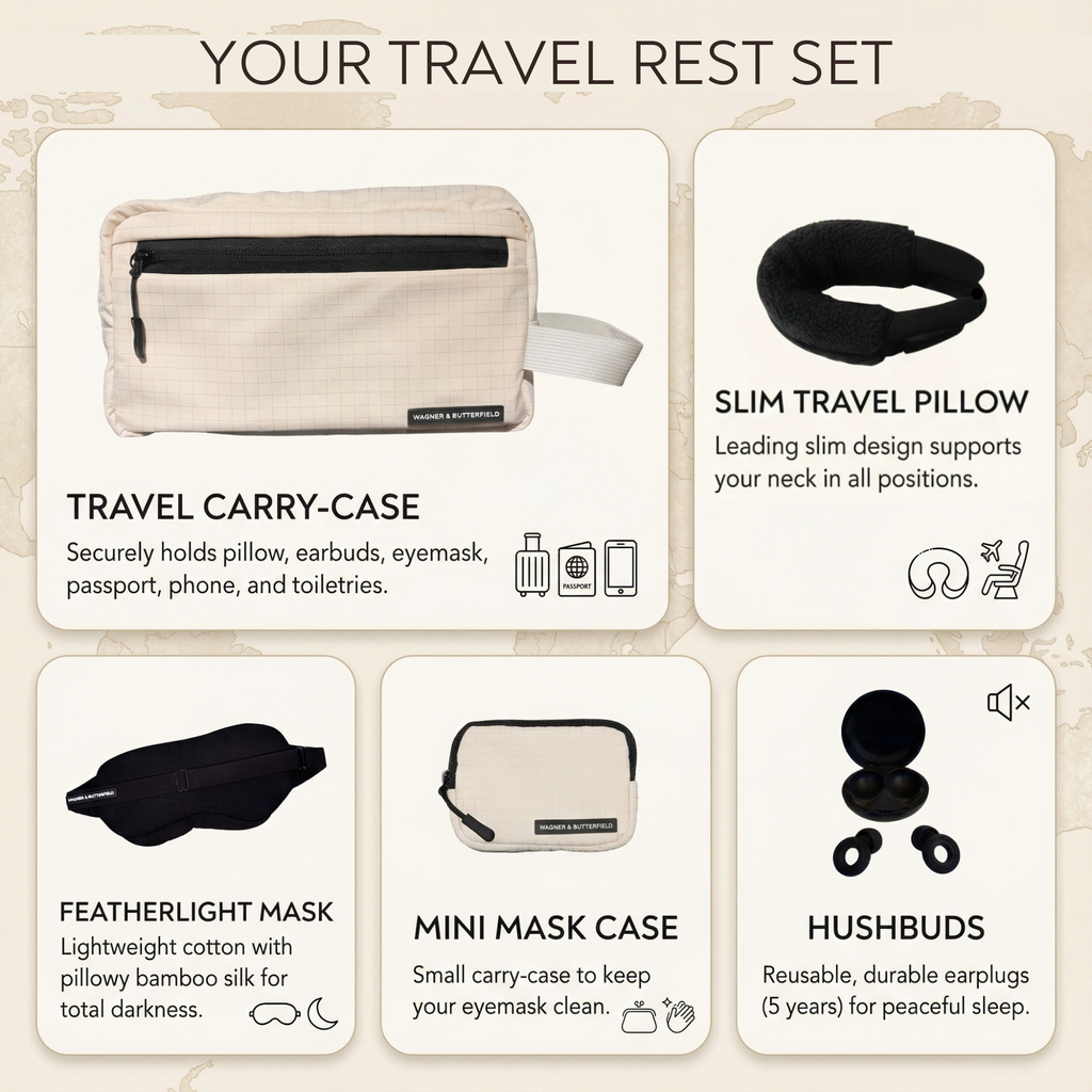 5 Piece Travel Pillow Gift Set